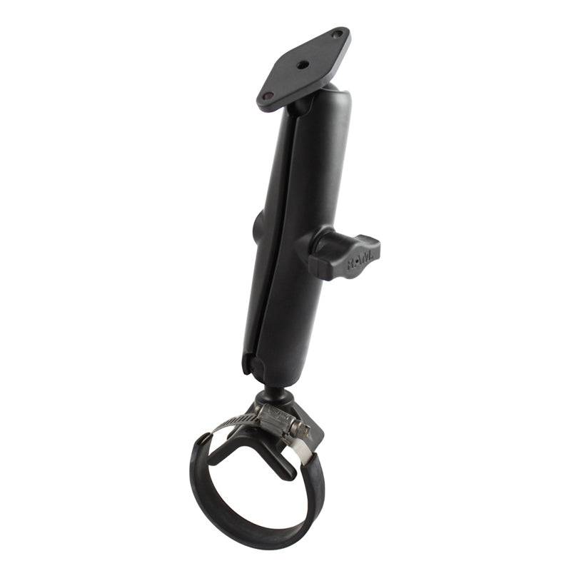 RAM® Double Ball Large Strap Hose Clamp Mount with Diamond Plate - RAM-B-108-C-STRAP40-238 - OC Mounts