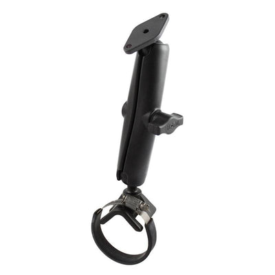 RAM® Double Ball Large Strap Hose Clamp Mount with Diamond Plate - RAM-B-108-C-STRAP40-238 - OC Mounts