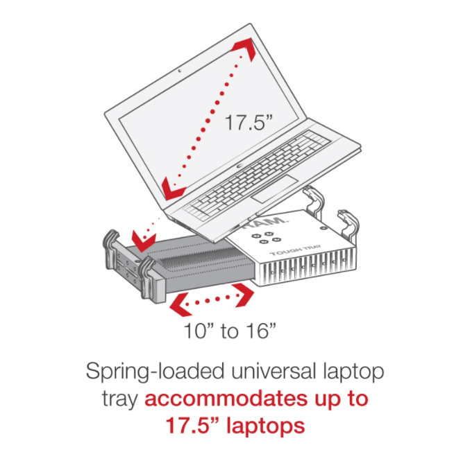 RAM® No-Drill™ Universal Laptop Mount with Reverse Configuration - RAM-VB-196-1-SW1 - OC Mounts