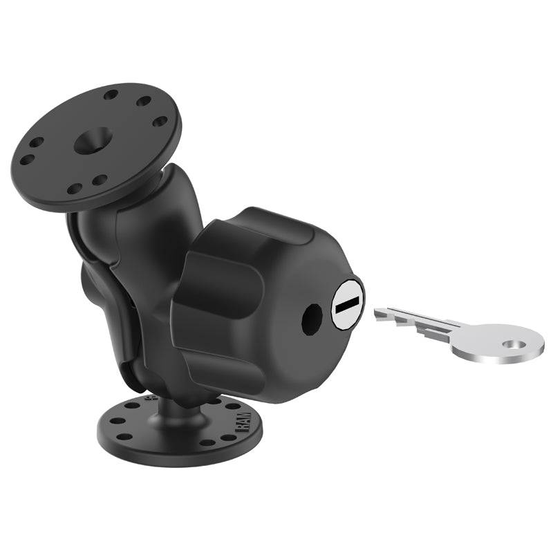 RAM® Double Ball Mount with Key Lock Knob - RAM-101U-BL - OC Mounts