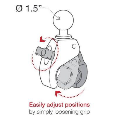 RAM® Tough-Claw™ Small Clamp Mount with Round Plate Adapter - RAM-202-B-400U - OC Mounts