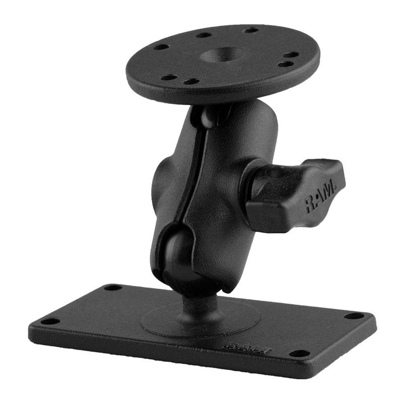 RAM® Double Ball Mount with Round Plate and 2" x 4" Plate - RAM-B-101-A-24U - OC Mounts