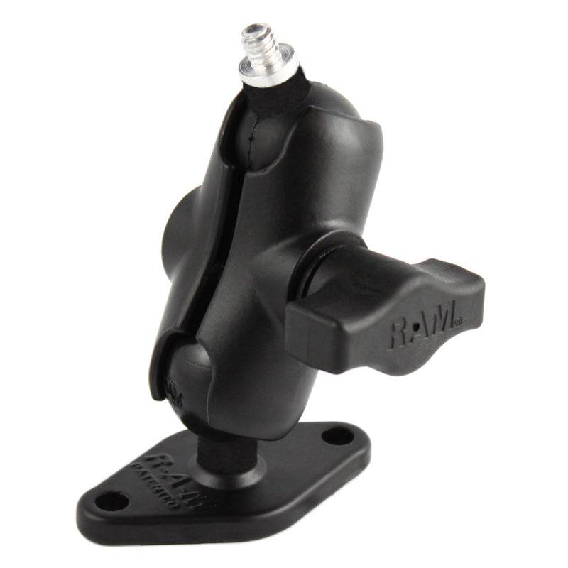 RAM® Double Ball Mount with Diamond Plate and 1/4"-20 Threaded Stud - RAM-B-102-A-237U - OC Mounts