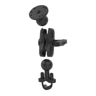 RAM® Handlebar U-Bolt Double Ball Mount with Round Plate - RAM-149Z-B-202U - OC Mounts