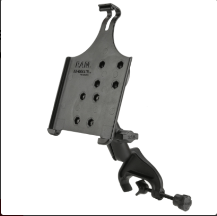 RAM® EZ-Roll'r™ Cradle with Yoke Clamp Mount for Apple iPad mini 4 & 5 - RAM-B-121-AP20U - OC Mounts