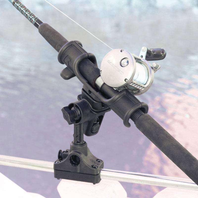 RAM® Light-Speed™ Fishing Rod Holder with Rail Base - RAP-370-R - OC Mounts