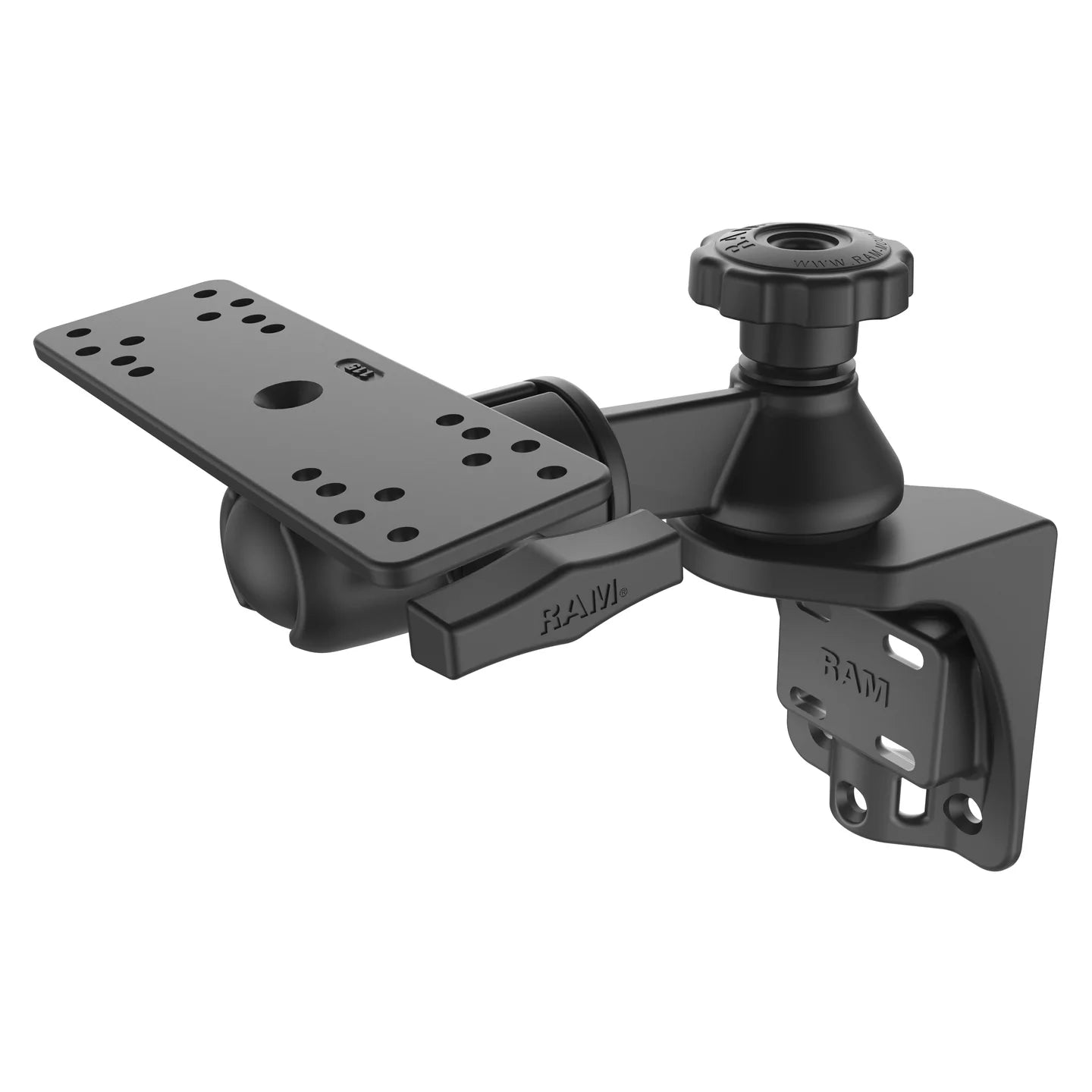 RAM® Vertical 6" Swing Arm Mount with Round Ball Adapter - RAM-109VSB