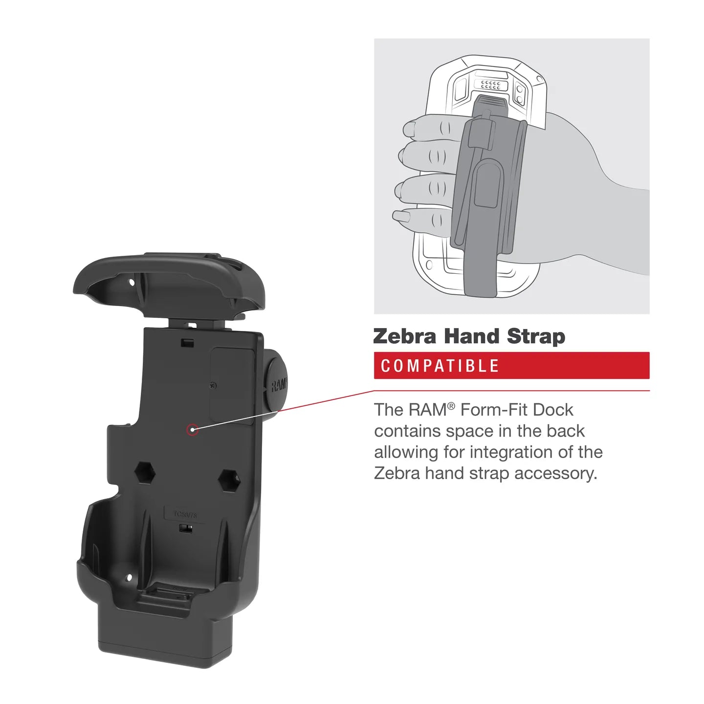 RAM® Form-Fit Holder for Zebra TC73 & TC78 - RAM-HOL-ZE17-NP-1U