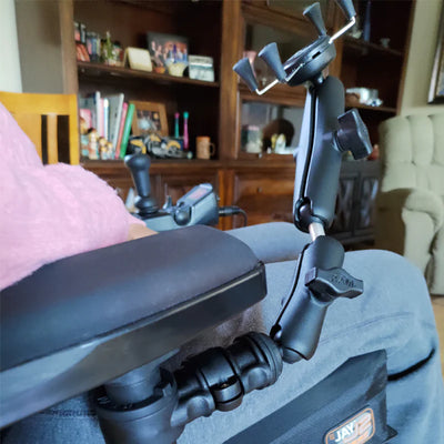 RAM® Phone Mount for Wheelchair Armrests with Quick Release & Swivel - RAP-AAPR-WCT-419-UN7U