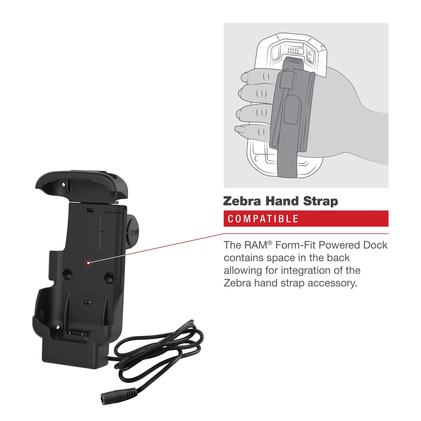 RAM® Form-Fit Powered Dock for Zebra TC73 & TC78 - RAM-HOL-ZE17-1U