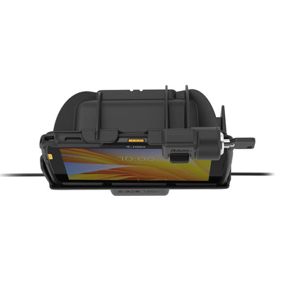 Locking RAM® Tough-Dock™ Power + Dual USB for Zebra ET4x 8" Tablet - RAM-HOL-ZE20PD2KLU