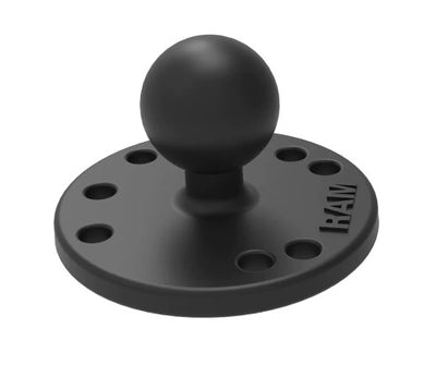 RAM 2.5" Round Plate with the AMPs Hole Pattern with B Size 1" Ball - RAM-B-202U
