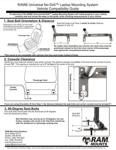 RAM® No-Drill™ Universal Vehicle Floor Mount - RAM-VB-196-SW2
