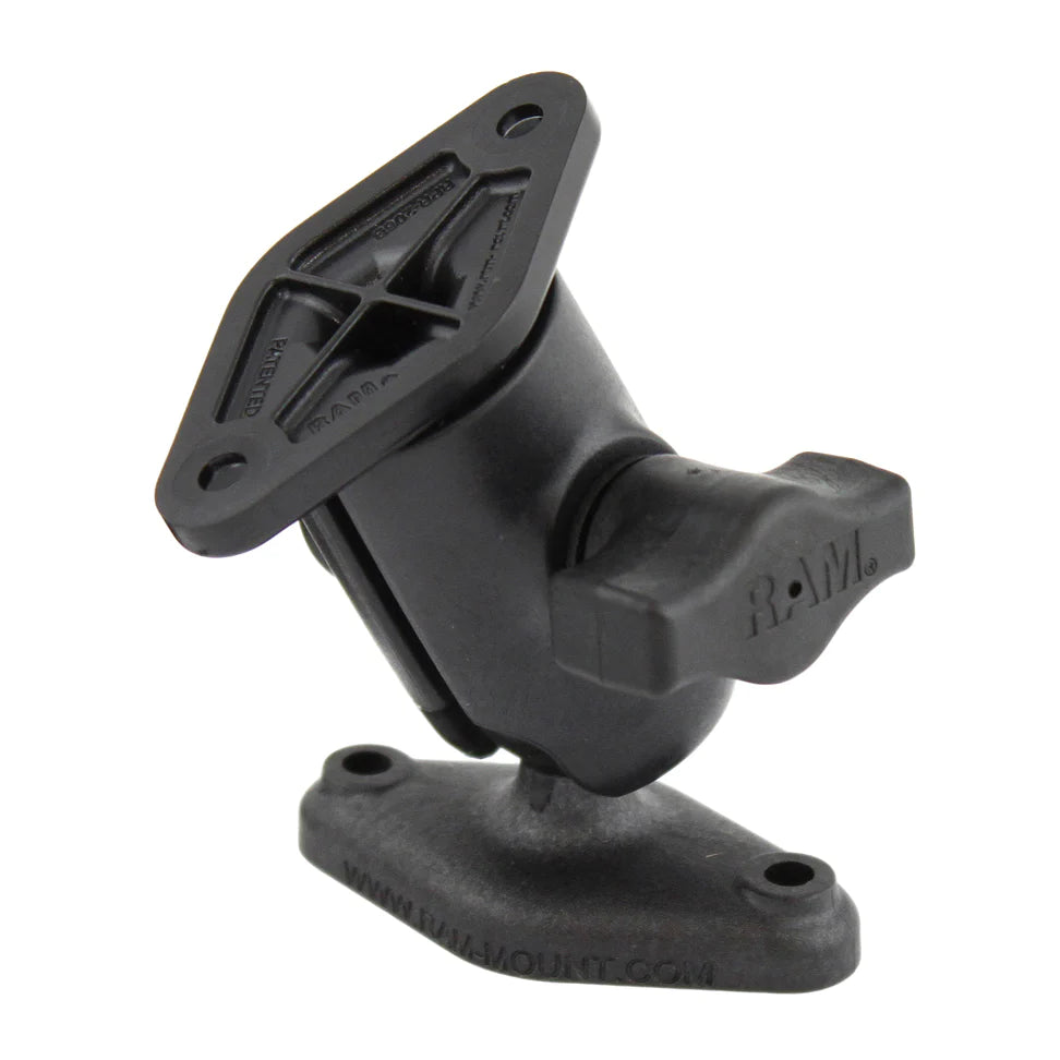 RAM® Composite Single Ball & Swivel Mount with Two Diamond Plates